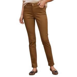 Talbots Slim Ankle Jean 16W Camel Slimming Stretch Casual Garment Dyed NEW NWT